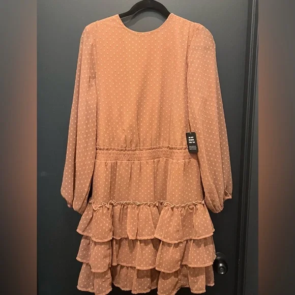 Express Long-Sleeve tiered Ruffle Dress… - Picture 3 of 10